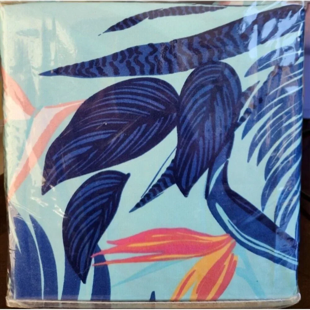 Tropical Fabric Shower Curtain & Rings 70 x 72